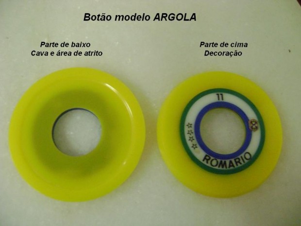 Botão ARGOLA detalhe dos lados e decoração